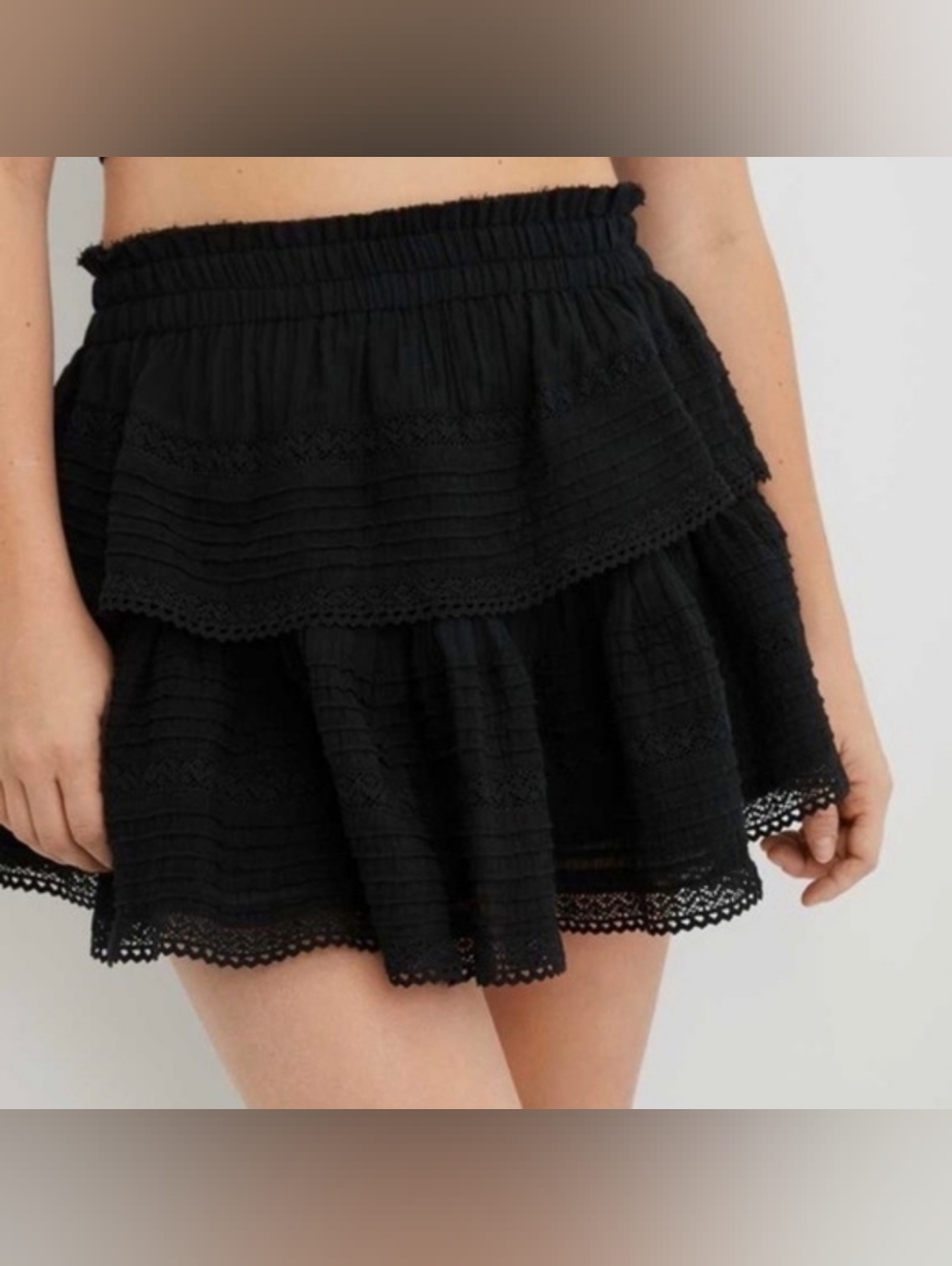 Aerie Rock n Ruffle Mini Skirt